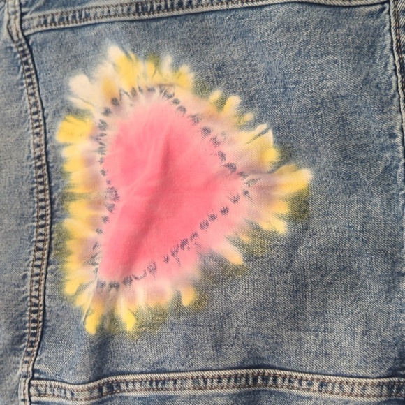 Girls Gap Denim Jacket with Tie-Dye Accent - Good Condition Size 7 - Picture 5 of 5